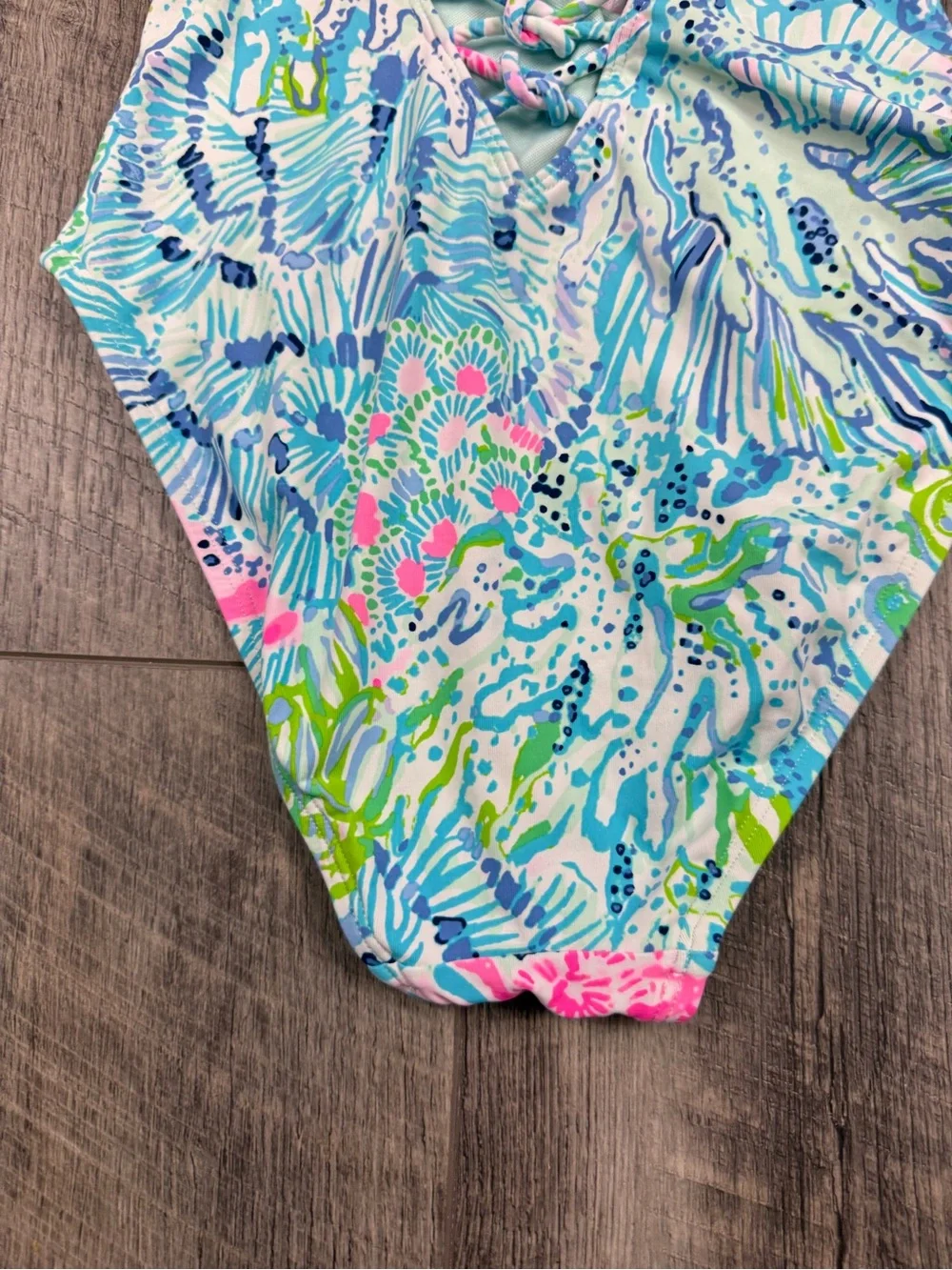 Lilly‎ Pulitzer Teal Lattice One Piece Swimsuit